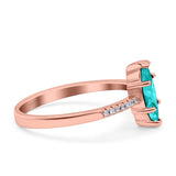 Marquise Solitaire Accent Dazzling Wedding Engagement Ring Round Simulated Cubic Zirconia 925 Sterling Silver