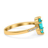 Marquise Solitaire Accent Dazzling Wedding Engagement Ring Round Simulated Cubic Zirconia 925 Sterling Silver