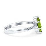 Marquise Solitaire Accent Dazzling Wedding Engagement Ring Round Simulated Cubic Zirconia 925 Sterling Silver