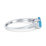 Engagement Ring Oval Simulated Cubic Zirconia Accent 925 Sterling Silver