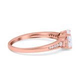 Engagement Ring Oval Simulated Cubic Zirconia Accent 925 Sterling Silver