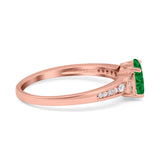 Engagement Ring Oval Simulated Cubic Zirconia Accent 925 Sterling Silver
