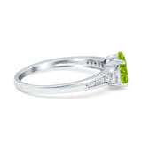 Engagement Ring Oval Simulated Cubic Zirconia Accent 925 Sterling Silver