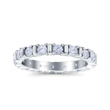 Full Eternity Stackable Ring Wedding Band Round Simulated Cubic Zirconia 925 Sterling Silver (3mm)