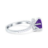 Art Deco Wedding Bridal Engagement Ring Round Simulated Cubic Zirconia 925 Sterling Silver
