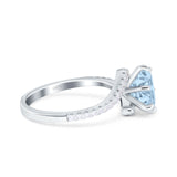 Art Deco Wedding Bridal Engagement Ring Round Simulated Cubic Zirconia 925 Sterling Silver