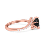 Art Deco Wedding Bridal Engagement Ring Round Simulated Cubic Zirconia 925 Sterling Silver