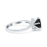 Art Deco Wedding Bridal Engagement Ring Round Simulated Cubic Zirconia 925 Sterling Silver