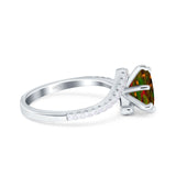 Art Deco Wedding Bridal Engagement Ring Round Simulated Cubic Zirconia 925 Sterling Silver