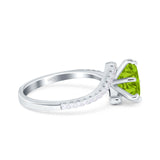 Art Deco Wedding Bridal Engagement Ring Round Simulated Cubic Zirconia 925 Sterling Silver