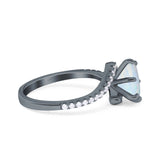 Art Deco Wedding Bridal Engagement Ring Round Simulated Cubic Zirconia 925 Sterling Silver