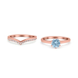 Wedding Engagement Band Piece Ring Round Simulated CZ 925 Sterling Silver
