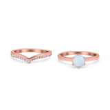 Wedding Engagement Band Piece Ring Round Simulated CZ 925 Sterling Silver