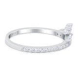 Half Eternity Fashion Ring Marquise Simulated Cubic Zirconia 925 Sterling Silver (9mm)