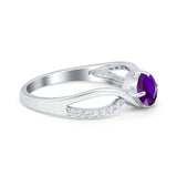 Oval Engagement Ring Simulated Cubic Zirconia 925 Sterling Silver
