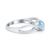 Oval Engagement Ring Simulated Cubic Zirconia 925 Sterling Silver