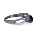 Oval Engagement Ring Simulated Cubic Zirconia 925 Sterling Silver