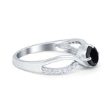 Oval Engagement Ring Simulated Cubic Zirconia 925 Sterling Silver