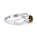 Oval Engagement Ring Simulated Cubic Zirconia 925 Sterling Silver