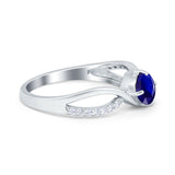 Oval Engagement Ring Simulated Cubic Zirconia 925 Sterling Silver
