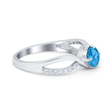 Oval Engagement Ring Simulated Cubic Zirconia 925 Sterling Silver