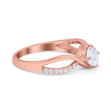 Oval Engagement Ring Simulated Cubic Zirconia 925 Sterling Silver