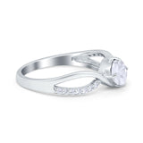 Oval Engagement Ring Simulated Cubic Zirconia 925 Sterling Silver