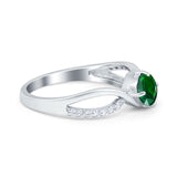 Oval Engagement Ring Simulated Cubic Zirconia 925 Sterling Silver