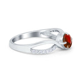 Oval Engagement Ring Simulated Cubic Zirconia 925 Sterling Silver