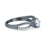 Oval Engagement Ring Simulated Cubic Zirconia 925 Sterling Silver