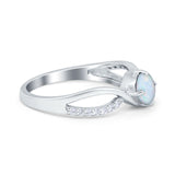 Oval Engagement Ring Simulated Cubic Zirconia 925 Sterling Silver