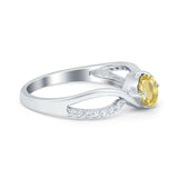 Oval Engagement Ring Simulated Cubic Zirconia 925 Sterling Silver