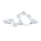 Constellation Ring Half Eternity Round Simulated Cubic Zirconia 925 Sterling Silver (6mm)