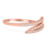 Fashion Half Eternity Ring Round Simulated Cubic Zirconia 925 Sterling Silver (5mm)