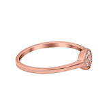 Petite Dainty Thumb Ring Pave Round Simulated Cubic Zirconia 925 Sterling Silver
