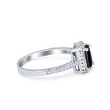 Halo Wedding Bridal Ring Simulated Cubic Zirconia Accent 925 Sterling Silver