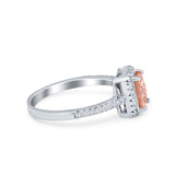 Halo Wedding Bridal Ring Simulated Cubic Zirconia Accent 925 Sterling Silver