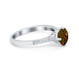 Solitaire Art Deco Wedding Ring Round Simulated Cubic Zirconia 925 Sterling Silver