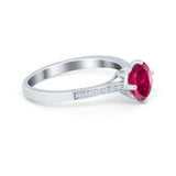 Solitaire Art Deco Wedding Ring Round Simulated Cubic Zirconia 925 Sterling Silver