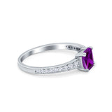 Cushion Cut Bridal Wedding Ring Simulated Cubic Zirconia 925 Sterling Silver