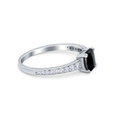 Cushion Cut Bridal Wedding Ring Simulated Cubic Zirconia 925 Sterling Silver
