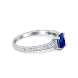 Cushion Cut Bridal Wedding Ring Simulated Cubic Zirconia 925 Sterling Silver