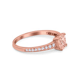 Cushion Cut Bridal Wedding Ring Simulated Cubic Zirconia 925 Sterling Silver