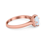Art Deco Wedding Bridal Ring Round Simulated Cubic Zirconia 925 Sterling Silver