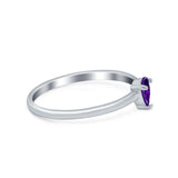 Petite Dainty Teardrop Wedding Ring Simulated Cubic Zirconia 925 Sterling Silver