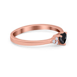 Engagement Heart Promise Ring Round Simulated Cubic Zirconia 925 Sterling Silver