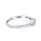 Pear Solitaire Wedding Ring Bezel Simulated Cubic Zirconia 925 Sterling Silver