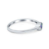 Pear Solitaire Wedding Ring Bezel Simulated Cubic Zirconia 925 Sterling Silver