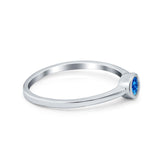 Petite Dainty Wedding Ring Bezel Simulated Cubic Zirconia 925 Sterling Silver