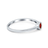 Petite Dainty Wedding Ring Bezel Simulated Cubic Zirconia 925 Sterling Silver